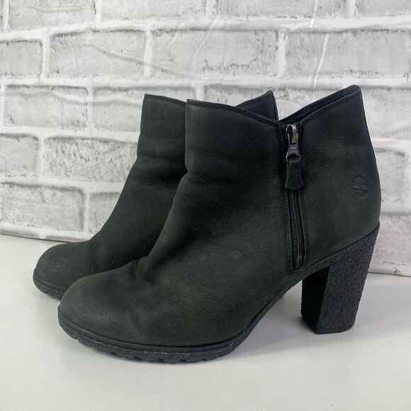 Timberland Tillston Leather Ankle Boots Lug Sole Weatherproof Size 10 Black Nubu - Picture 1 of 12